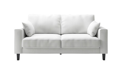 Fototapeta premium Interior sofa made of natural materials with soft cushions for comfort white color.Interior sofa made of natural materials with soft cushions for comfort white color. Neutral background. clipping path
