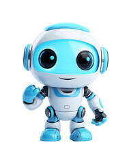 Adorable robot with a waving smile. Perfect for artificial intelligence concepts, robot games, and tech customer service. Generative AI