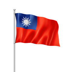 Taiwanese flag isolated on white