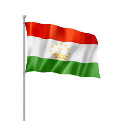 Tajikistan flag isolated on white