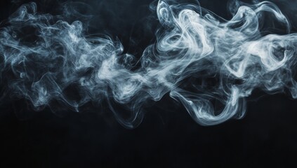 Abstract white smoke on a black background