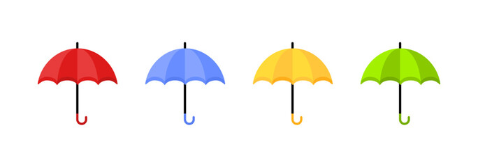 Umbrella set icons. Flat style. Vector icons.