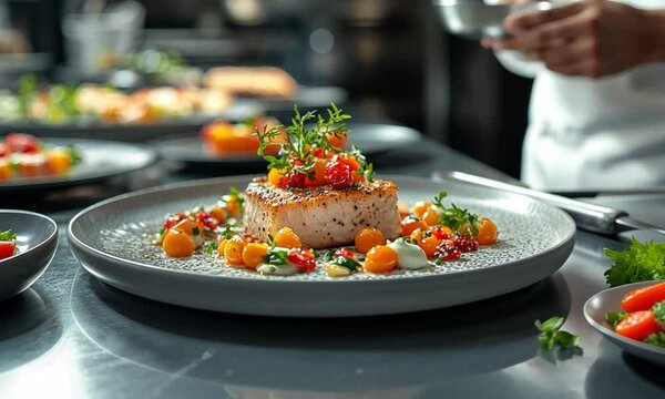Chef Finishing a Plate of Food