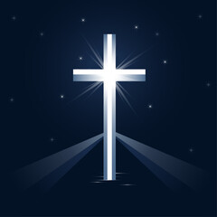 Vector minimalistic illustration of the Holy Cross an important holy symbol to represent the Son of God Jesus Christ