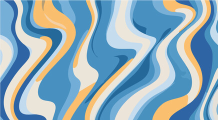 Adobe Illustrator Artwork of a blue and white abstract pattern with the words waves on the blue background