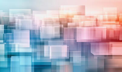 Pastel geometric design, blocks, overlapping, soft pink, blue, cream tones, abstract pattern