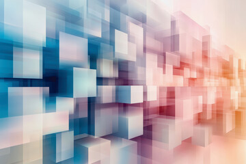 Pastel geometric design, blocks, overlapping, soft pink, blue, cream tones, abstract pattern