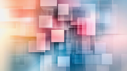 Pastel geometric design, blocks, overlapping, soft pink, blue, cream tones, abstract pattern