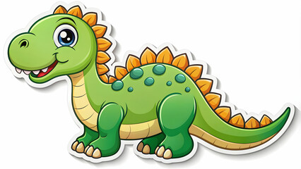 Adorable cartoon dinosaur digital sticker for kids, cute, dino, fun, playful, digital art, sticker, design