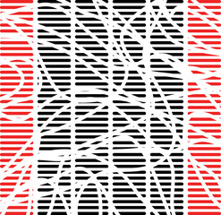 The vertical columns with short lines are cut with crooked stripes.