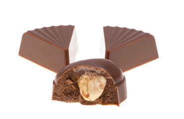 chocolate candies isolated