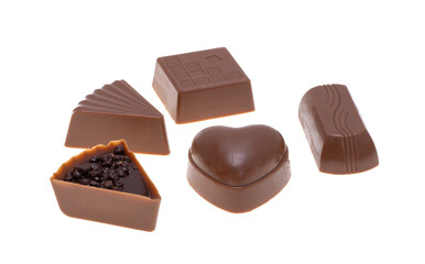 chocolate candies isolated