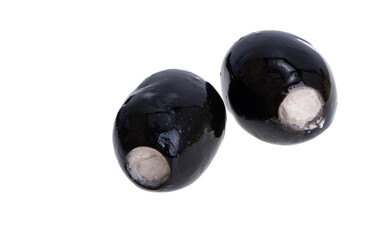 black olives stuffed with cheese isolated