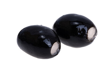black olives stuffed with cheese isolated