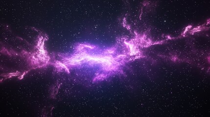 Cosmic Nebula Background with Purple Glowing Gas and Stars