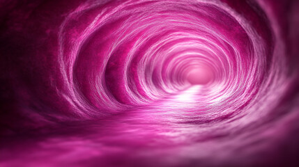 Abstract view of a vibrant pink tunnel creating a surreal and immersive atmosphere, perfect for artistic and conceptual designs.