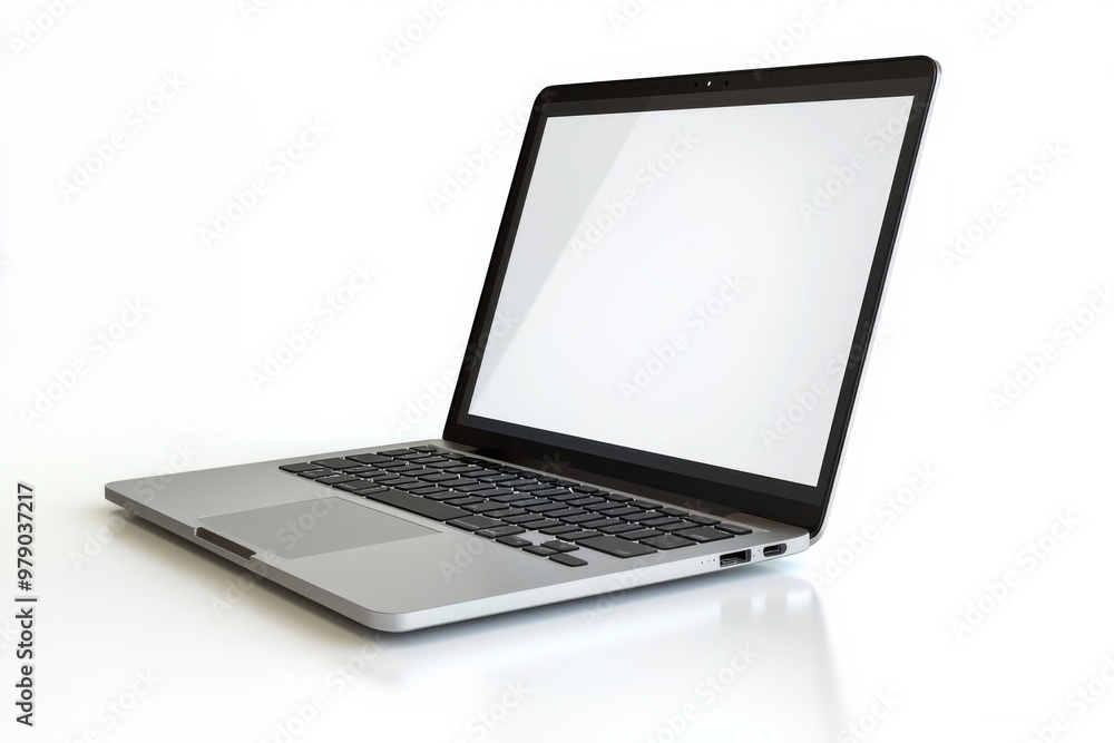 Wall mural laptop mockup on isolated white background created with generative ai