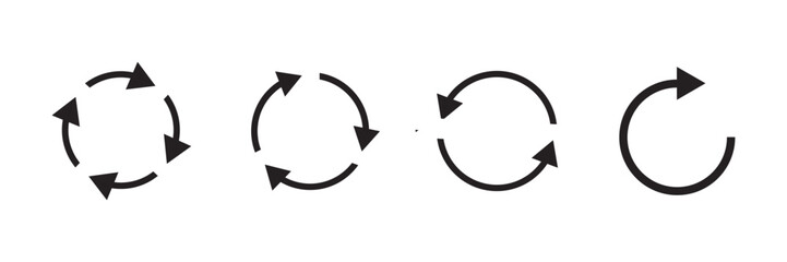 Arrows reboot , update icons. Set of circular arrows. Stock vector