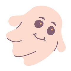 Cute funny happy spirit icon.Isolated on white background.Ghost character. Halloween ghost. Magic scary spirit. Halloween levitating phantom.