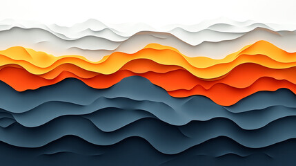 Fototapeta premium Abstract layered paper design featuring vibrant colors and smooth curves, ideal for backgrounds and creative projects.