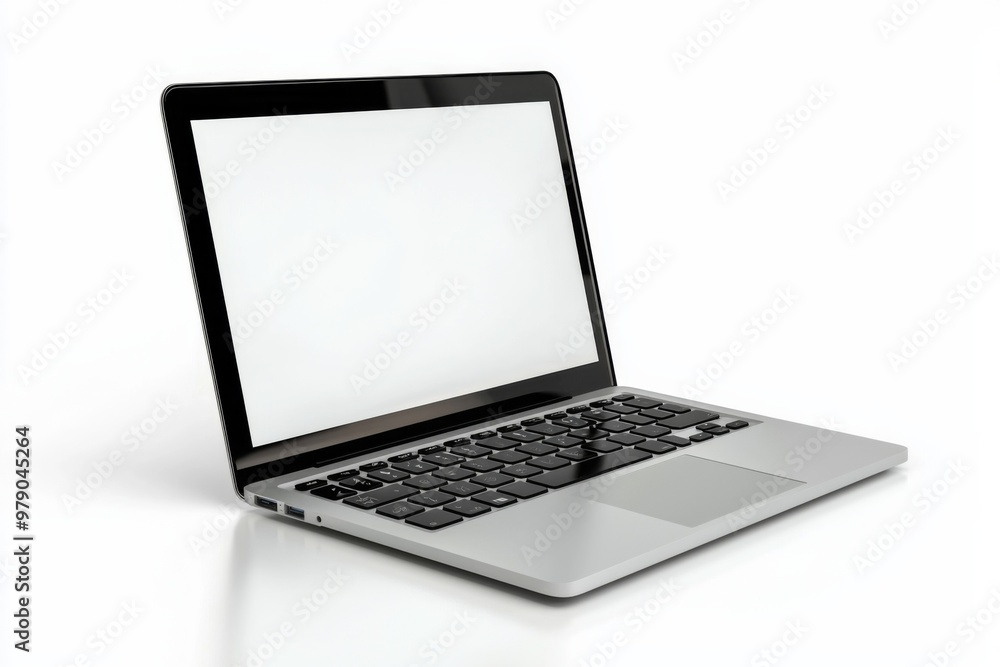 Wall mural laptop mockup on isolated white background created with generative ai