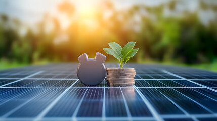 An illustrative concept of solar energy as a cost-effective and money-saving alternative for reducing electricity bills, highlighting the financial benefits of sustainable power solutions.