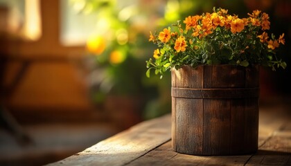 Vintage wooden container, weathered by time, storing heirlooms in a cozy, country cottage