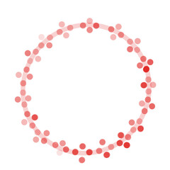 丸い形に並んだ赤い小さな花のドットフレーム