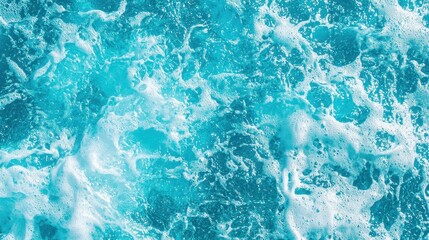 Obraz premium Ocean Water Texture Blue Water Surface with White Foam