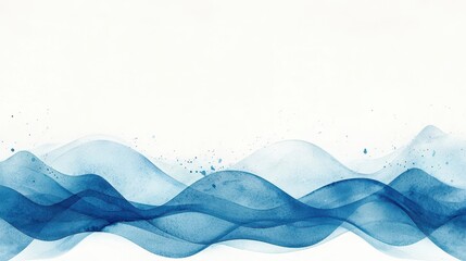 Abstract Watercolor Blue Waves Background Texture