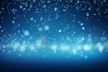 A magical winter wonderland featuring sparkling snowflakes and soft blue hues in a serene setting