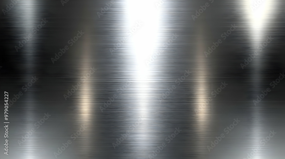 Poster shiny metal abstract background with horizontal lines and reflective surface