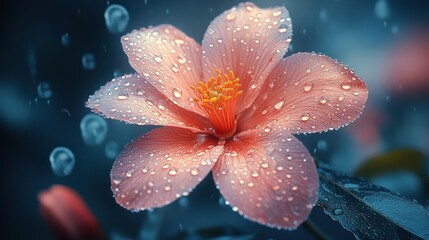 Fototapeta premium Water Droplets on a Delicate Flower