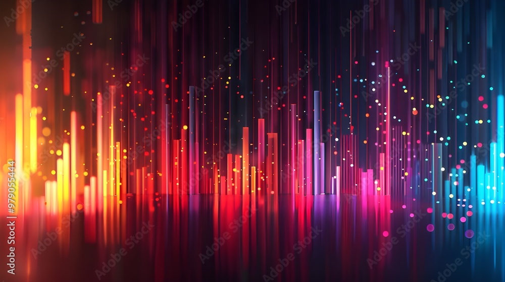 Poster abstract background with colorful lines. vector illustration for your graphic design. - generated ai