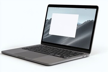 Fototapeta premium Laptop Mockup on Isolated white background created with Generative AI