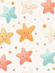 Starfishes with smiling faces