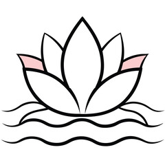 a-silhouette-of-a-lotus-flower-floating-on-water--.eps