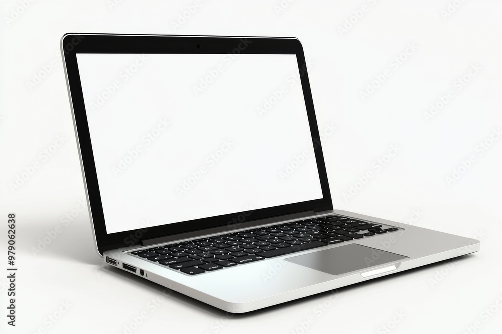 Wall mural laptop mockup on isolated white background created with generative ai
