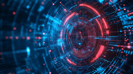 Fototapeta premium Abstract technology explores foundational theories, frameworks, models, and principles driving digital innovation.