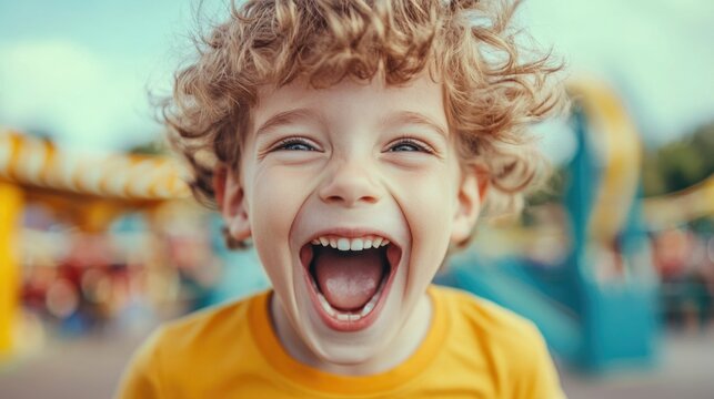 Radiant child s face beaming with pure excitement and wonder as they come face to face with their beloved character at an enchanting theme park creating a magical moment of joy and adventure