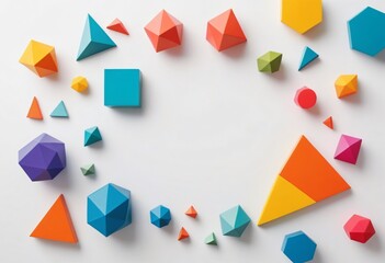 Colorful Geometric Shapes on a White Background