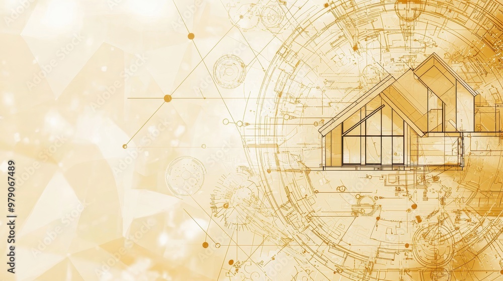 Poster abstract architecture blueprint design concept