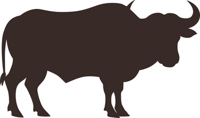 bull on white background