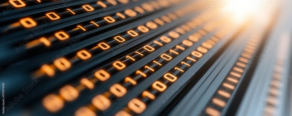 Aufkleber binary code, depicting the digital world and technology's evolution, ideal for tech-related projects