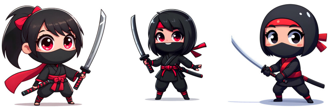 Female Ninja Cartoon Character