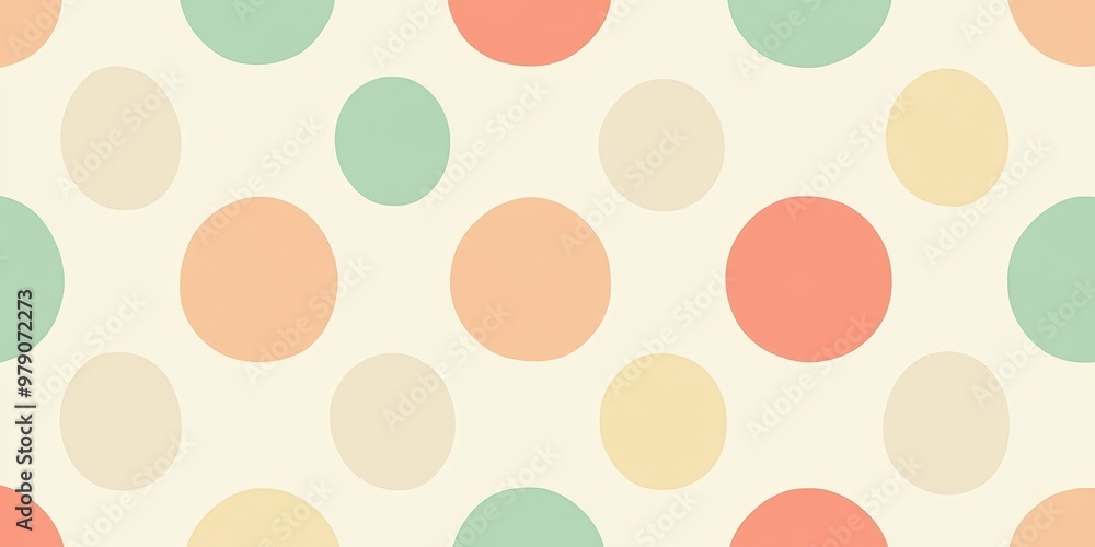Poster a pattern featuring colorful circles on a light background, suitable for design or decoration.