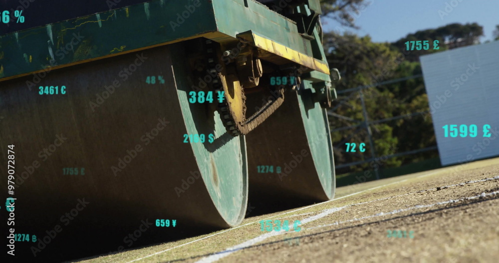 Poster image of digital data processing over cricket field