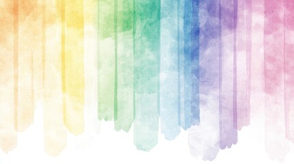 Abstract Watercolor Rainbow Stripes Background