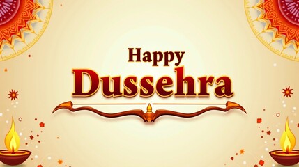 Vibrant Dussehra Illustration - Celebrate Victory of Good Over Evil with Divine Hindu Festivity Art