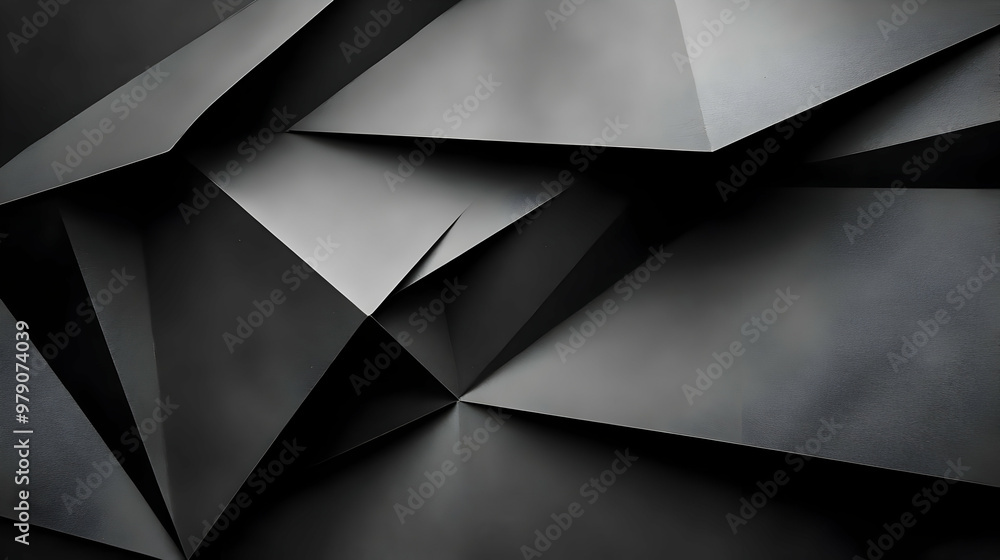 Poster abstract black geometric shapes intertwined creating a minimalist and stylish background